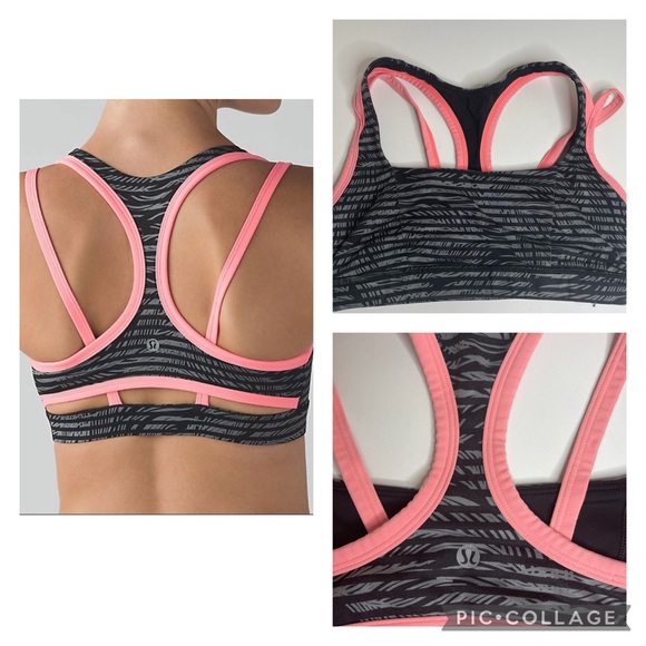 lululemon athletica Other - Lululemon Splendour Bra Stripe Play Slate Blk Sz6